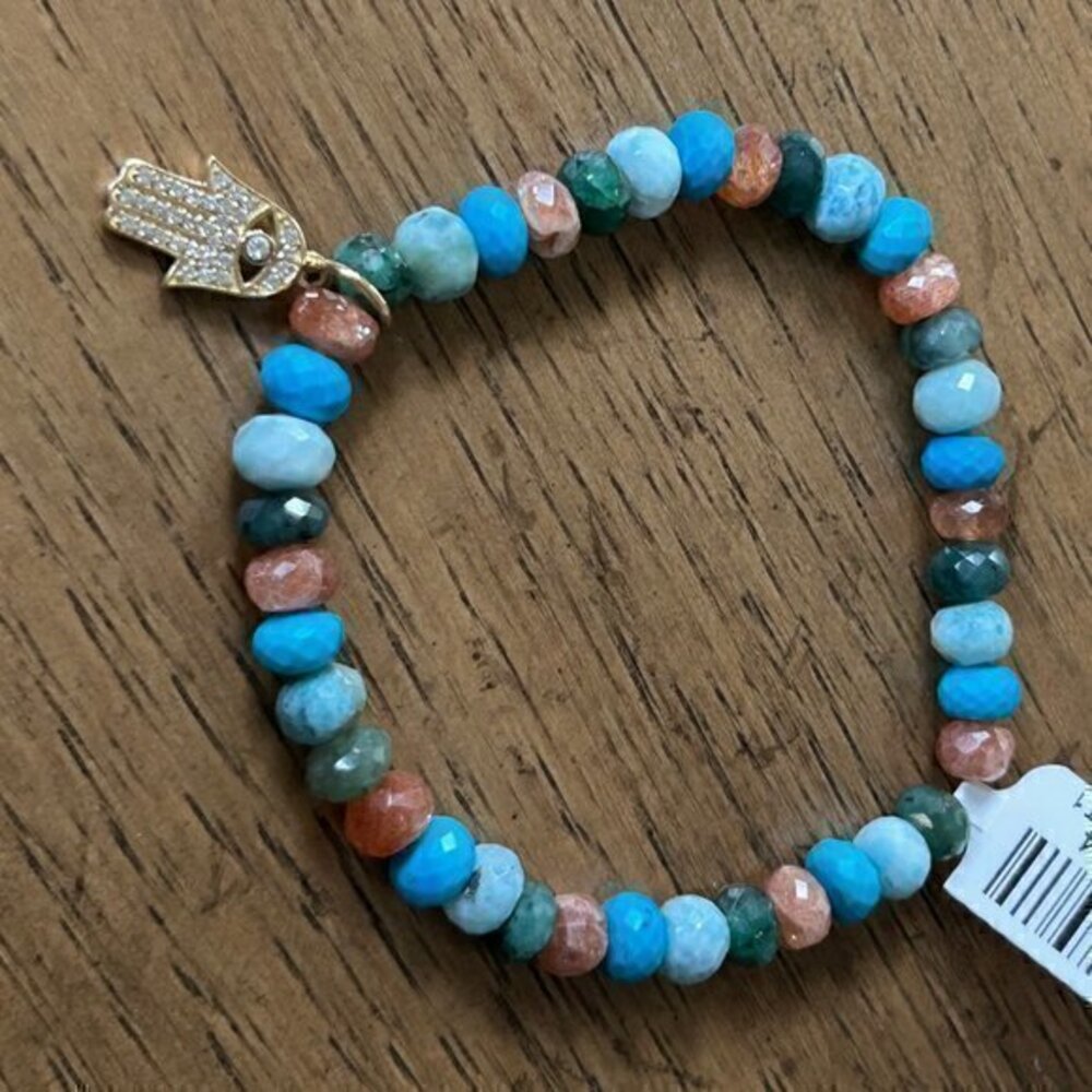 Rarities Carol Brodie HAMSA BEAD Bracelet S-M